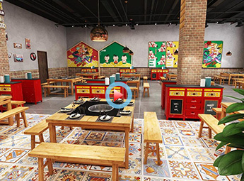 杭州450平米火鍋店設(shè)計(jì)裝修全景案例效果圖