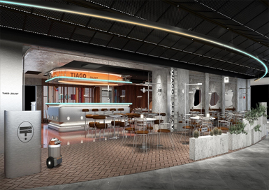 TIAGO工業(yè)風(fēng)西餐廳裝修設(shè)計案例效果圖