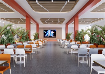 廣東學(xué)校大食堂設(shè)計(jì)案例效果圖